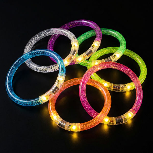 LED Leuchtarmband-Set: 12 Stück (6 Farben) - Vielseitiges Glowstick-Armband für Kinderpartys, Geburtstage, Fasching, Halloween & mehr - Perfektes Geschenk!